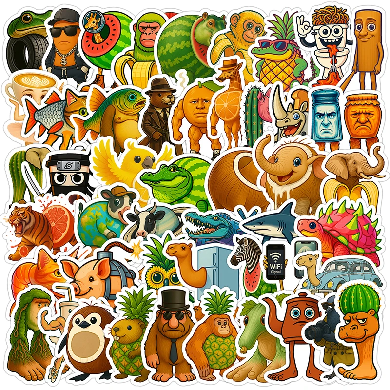 Kids Quirky Toys - 50PCS Abstract Quirky Animal Graffiti Stickers
