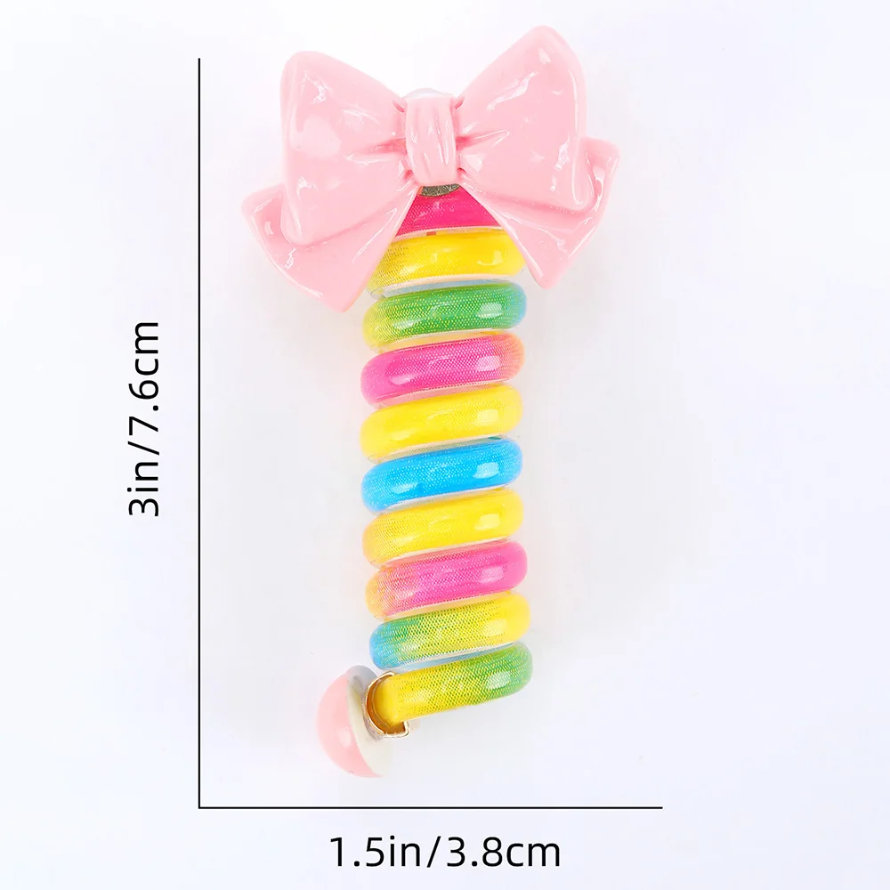 2PCS Girls Elastic Rubber Bands Children Telephone Wire Hair Ties Spiral Coil Hairbands Hair Rope Ponytail Hair Accessories