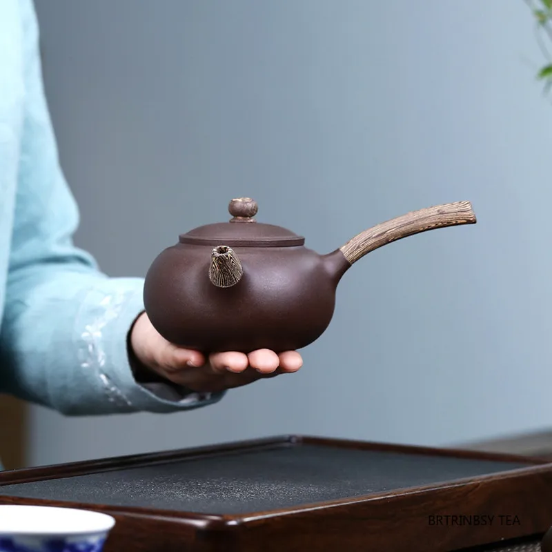 

320ml Tradition Handmade Yixing Purple Clay Teapot Side Handle Tea Pot Chinese Household Beauty Kettle Zisha Tea Set Teaware