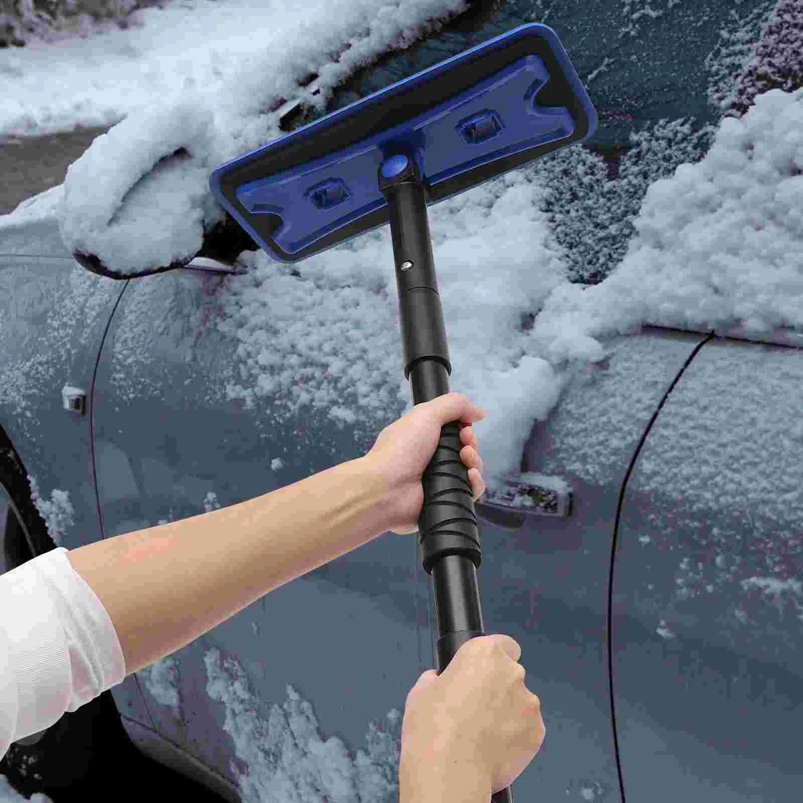 Car Snow Ice Scraper and Brush for Aluminum Alloy Windshield Beef Tendon Broom