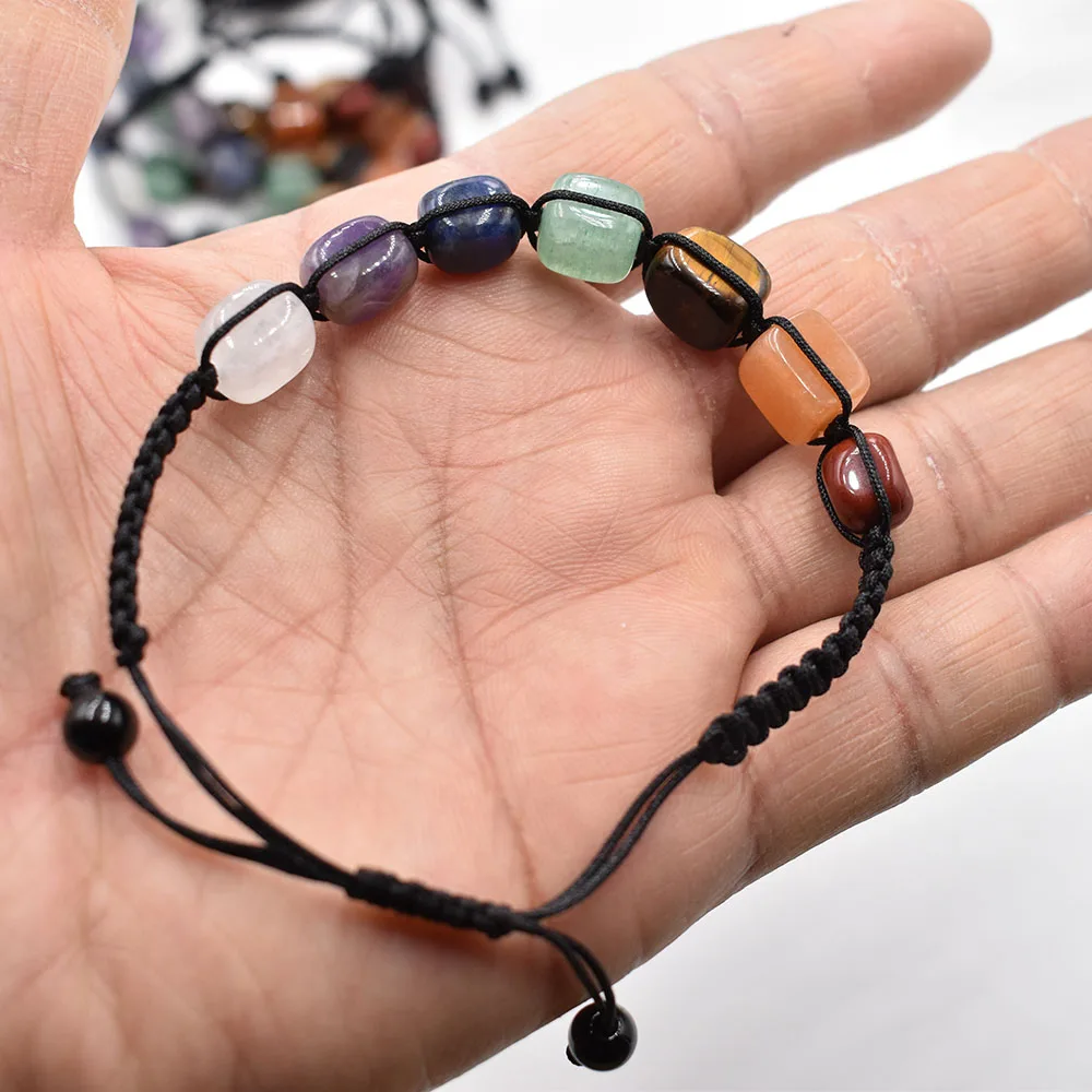 Großhandel 6 Stück/Set Modische Naturstein 7 Chakren Armbänder Kristall Armband Damen Herren Schmuck kostenloser Versand – Detail 2