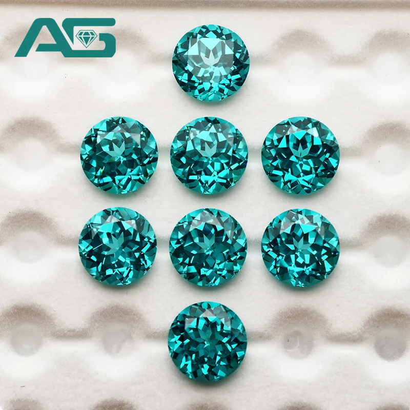 New Paraiba Yttrium Aluminium Garnet Loose Gemstones Lab Diamonds Round Cut YAG Stones for Jewelry Making