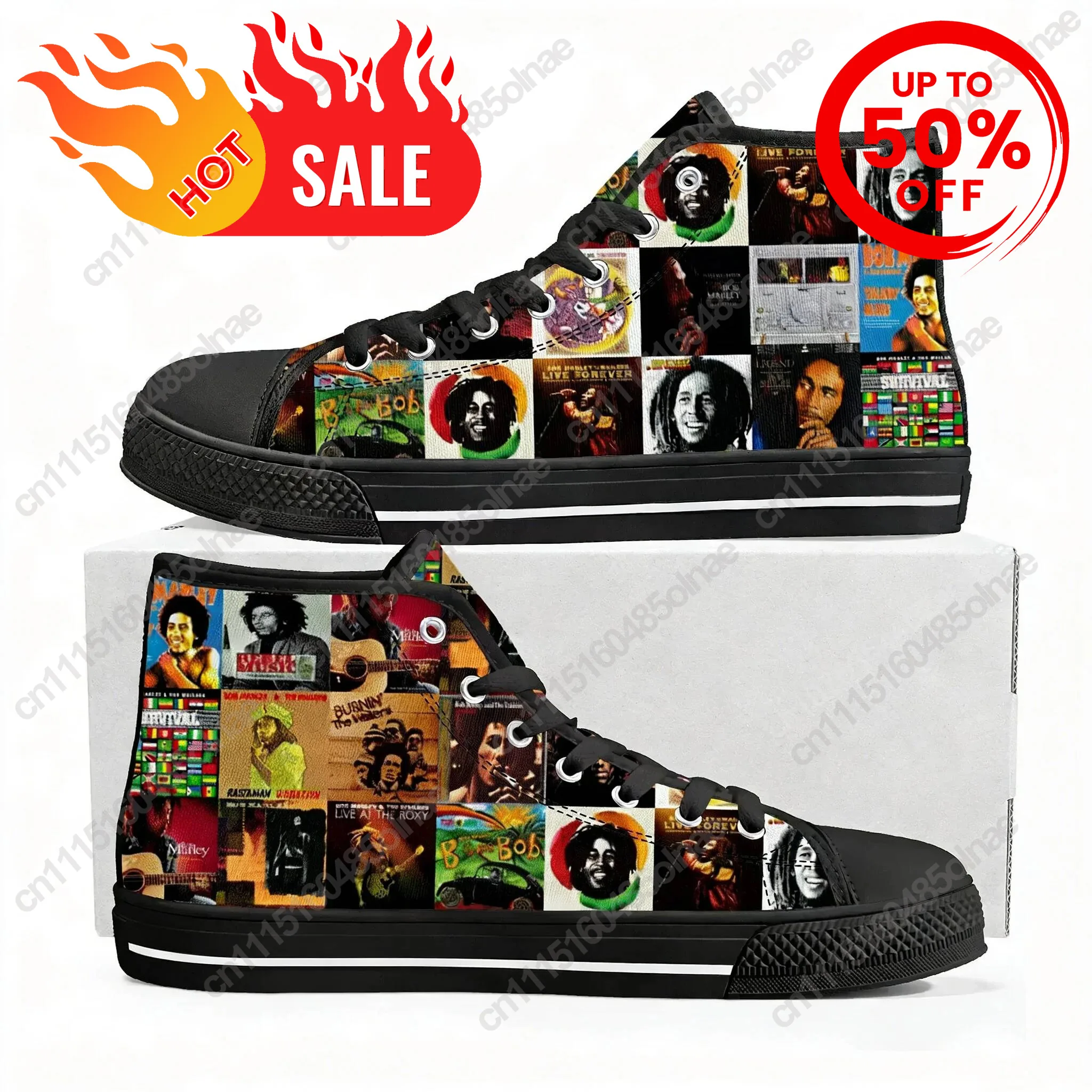 Legend Bob Marley Reggae Rasta Top High Quality Sneakers Men Women Teenager Canvas Sneaker Casual Couple Custom Shoes