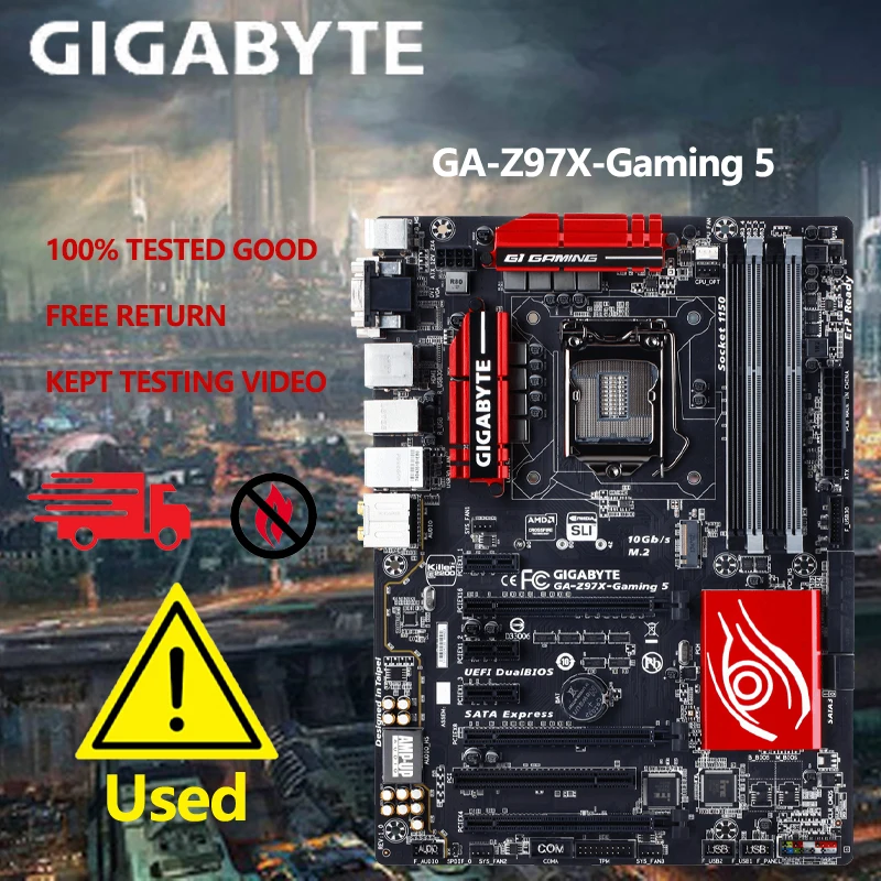 

Gigabyte Z97X GAMING 5 Computer USB3.0 SATAIII Motherboard LGA 1150 DDR3 Z97 Desktop Mainboard