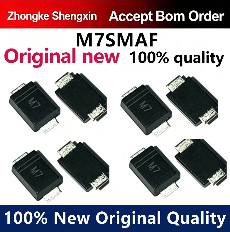 （5pcs-100pcs）Screen printed M7/M7F ultra-thin rectifier diode 1N4007 1A/1000V SMT SMAF package