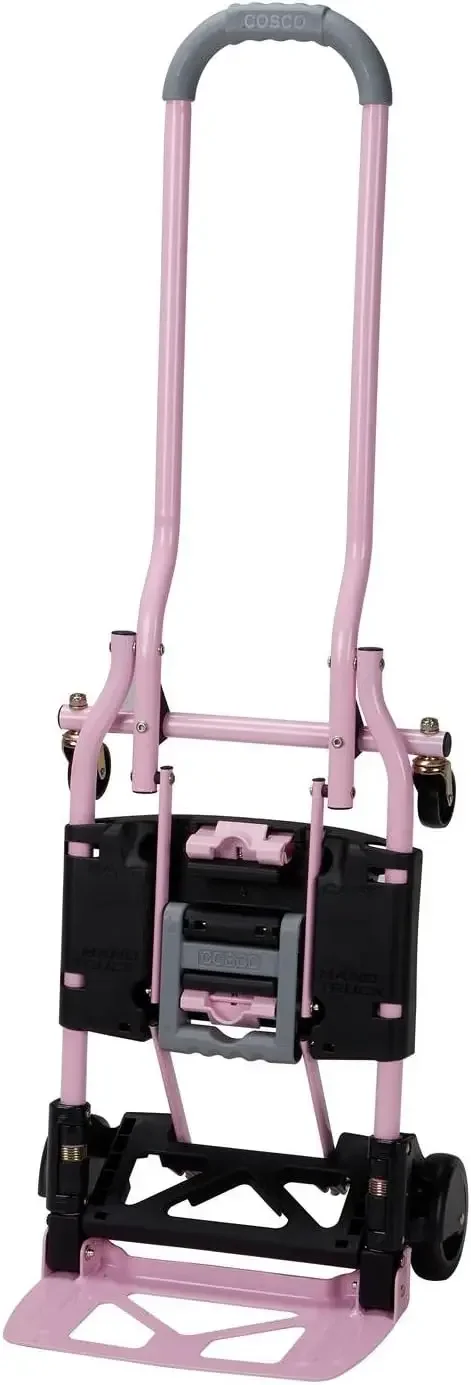 COSCO Shifter Multi-Position Folding Hand Truck and Cart, 300 lb. Weight Capacity, Pink