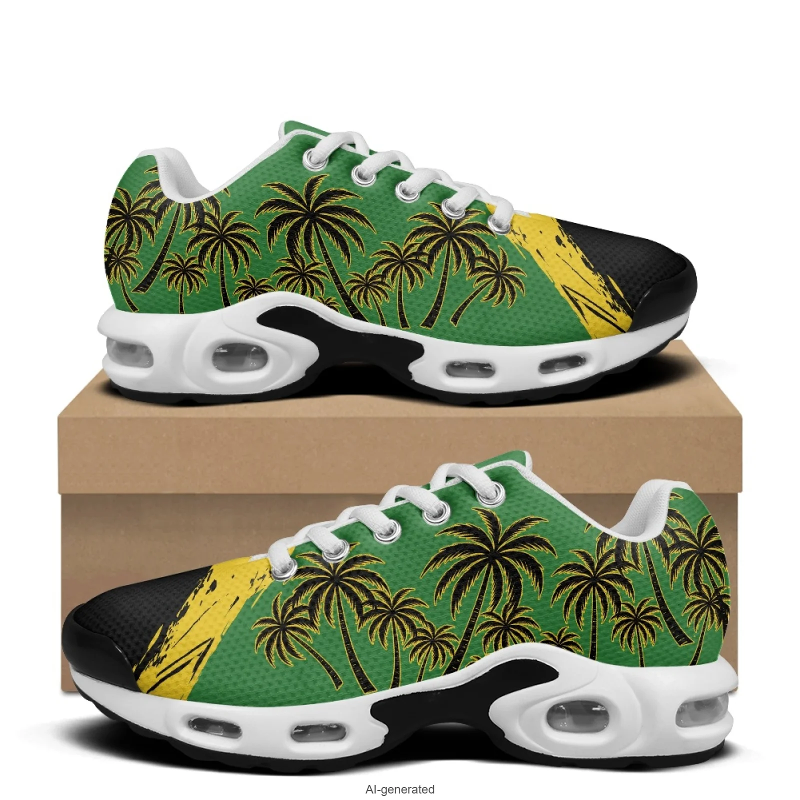 

XIXIRIMIDO Jamaica Air-Cushioned Sneakers Women's Running Shoes Men's Commuter Shoes Lightweight Breathable Soft Comfortable