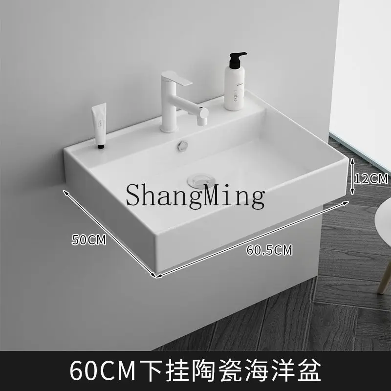 

SM new household ceramic integrated basin enlarged sink bathroom hand wash sink