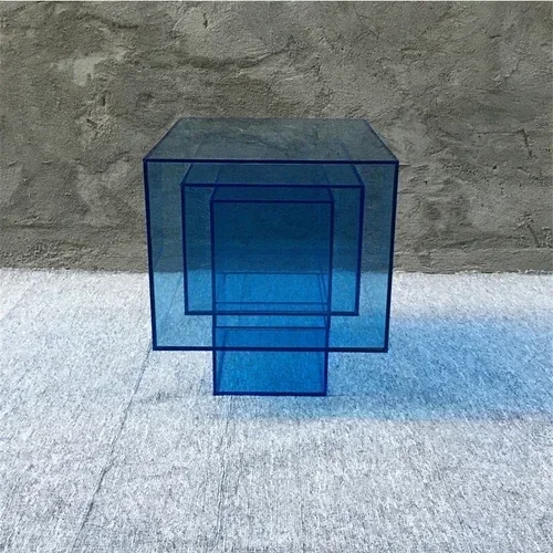 

Nordic Creative Gradient Acrylic Tea Table Modern Living Room Sofa Transparent Side Table living room furniture