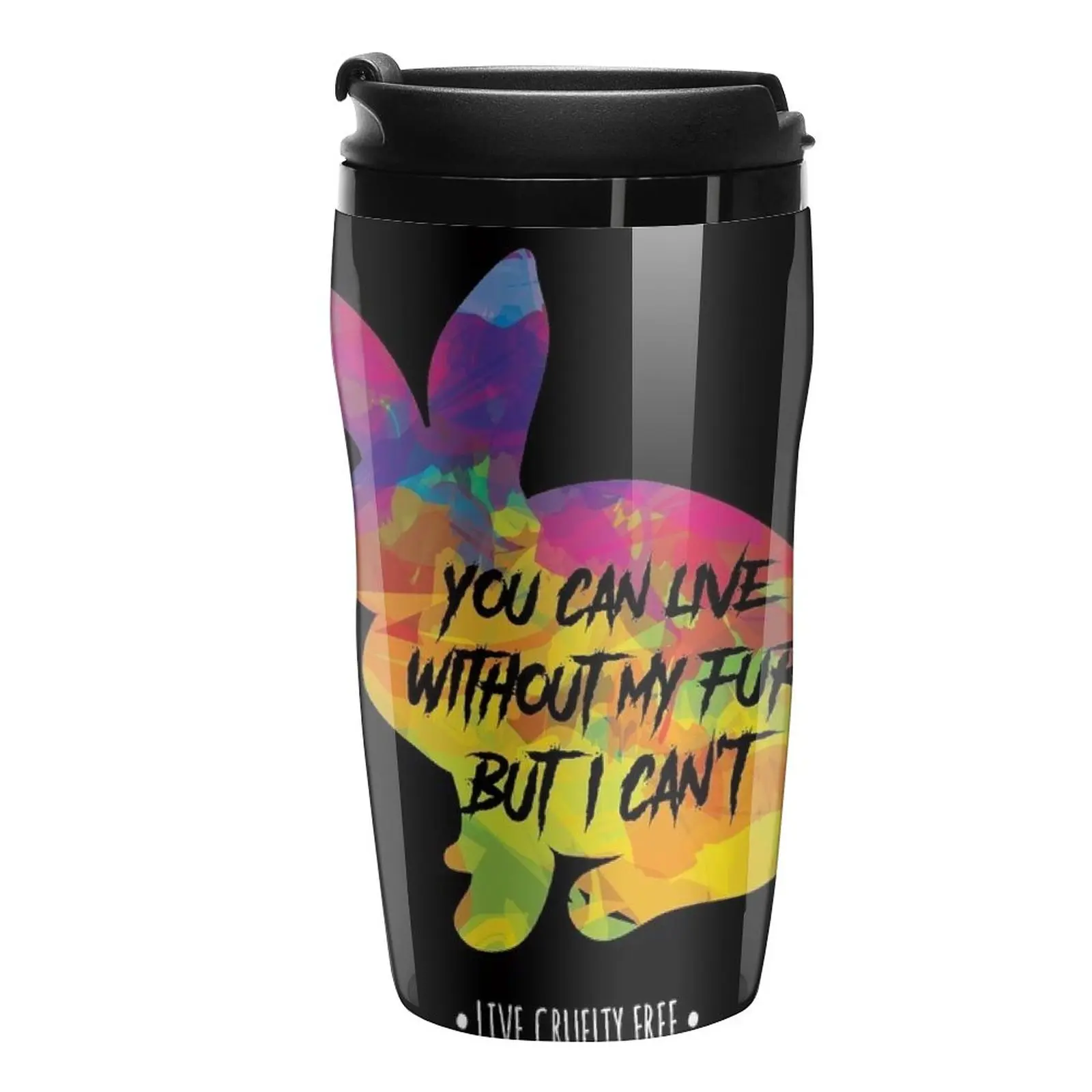 

New Anti Fur, Anti Animal Cruelty, Animal Protection Bunny Travel Coffee Mug Espresso Coffee Accessory