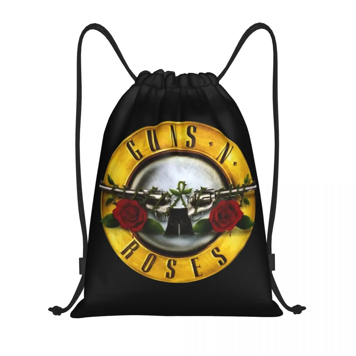 Guns N Roses Bullet Logo Drawstring Backpack Women Men Gym Sport Sackpack Portable Hard Rock Band Training Bag Sack