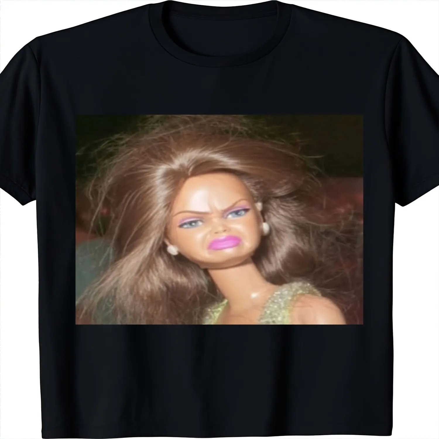 Humorous Retro Doll Graphic T-Shirts for Both Men And Women 180g 100 Cotton Featuring a Sassy Doll Meme Print These Soft And Machine-Washable Tees Are Perfect for Casual Streetwear in Any Season Men Graphic Tee, Weekend Casual Top