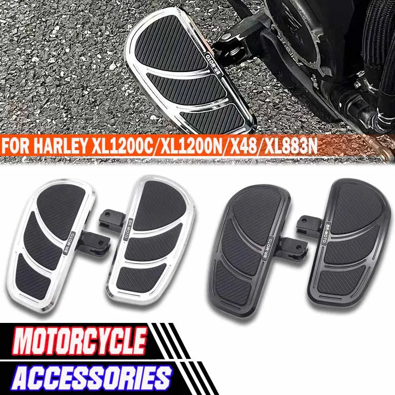 

New CNC Enlarged Heat Resistant Aluminum Pedals For Harley-Davidson XL1200C/XL1200N/X48/XL883N Vintage Cruising Front Footpegs