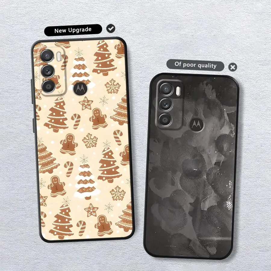 حافظة لهاتف موتورولا موت G52 G50 G51 G73 G60s G53 G30 G60 G71 Edge 20 Pro 30 Lite G32 G22 Edge40 غطاء هاتف ناعم أسود G31 Santa