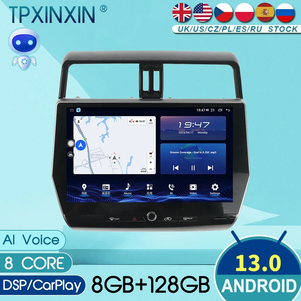 Qualcomm para Toyota 4Runner 2010 ~ 2022 Android Auto Carplay Radio de coche reproductor Multimedia automotriz navegación GPS unidad principal DSP