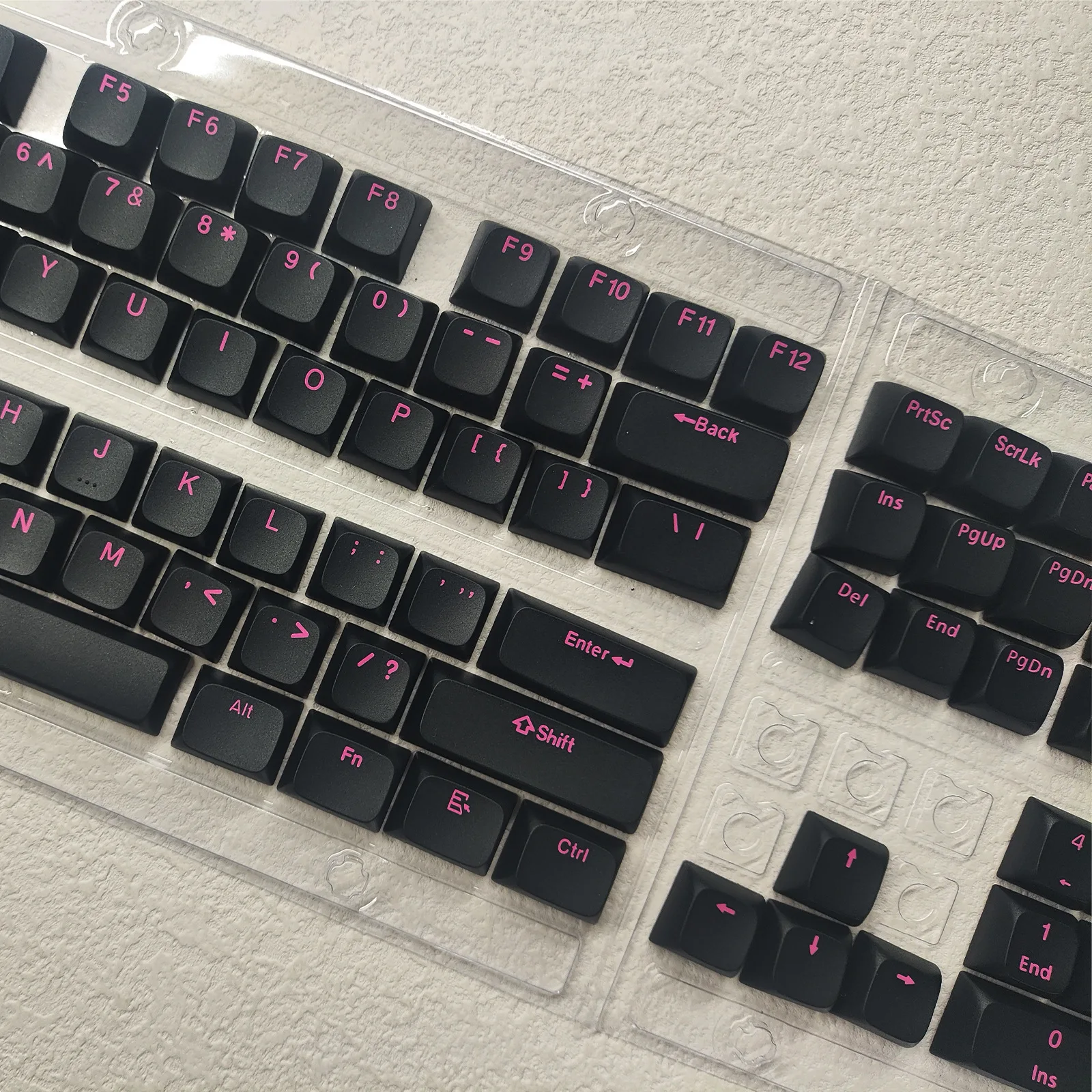 PBT Keycaps Double Shot EDM Profile أسود وردي قبعات لوحة المفاتيح لوحة المفاتيح الميكانيكية المخصصة الكورية/التايلاندية/الروسية/الإنجليزية أغطية المفاتيح #5