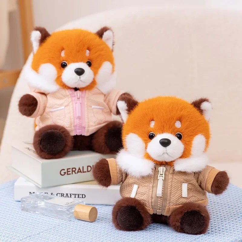20Cm Kawaii Rode Wasbeer Dragen Kleding Knuffel Mooie Kleine Panda Leuke Zachte Knuffels Pop Kussen Voor Baby verjaardagscadeau