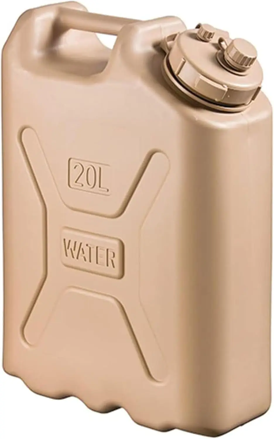 Récipient à eau portable de style militaire, récipient en plastique sans BPA, stockage pour le camping, l'extérieur et les urgences, 20 litres, 5 gallons