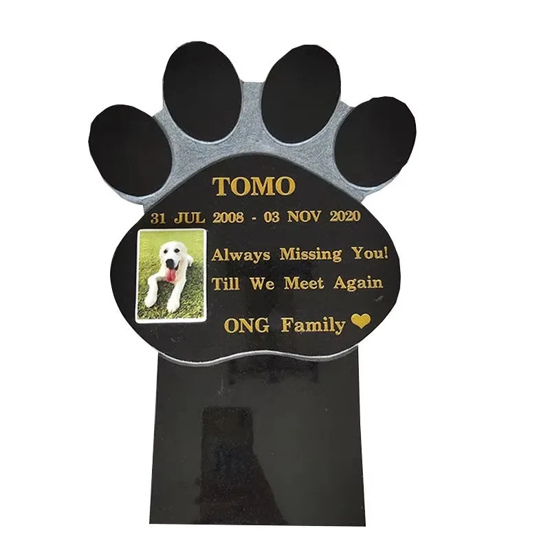 tomb stones Chinese Marble Pet Small Tombstone Dog Cat Outdoor Memorial New Chinese Sacrifice Footprint Stone Tablet Engraving