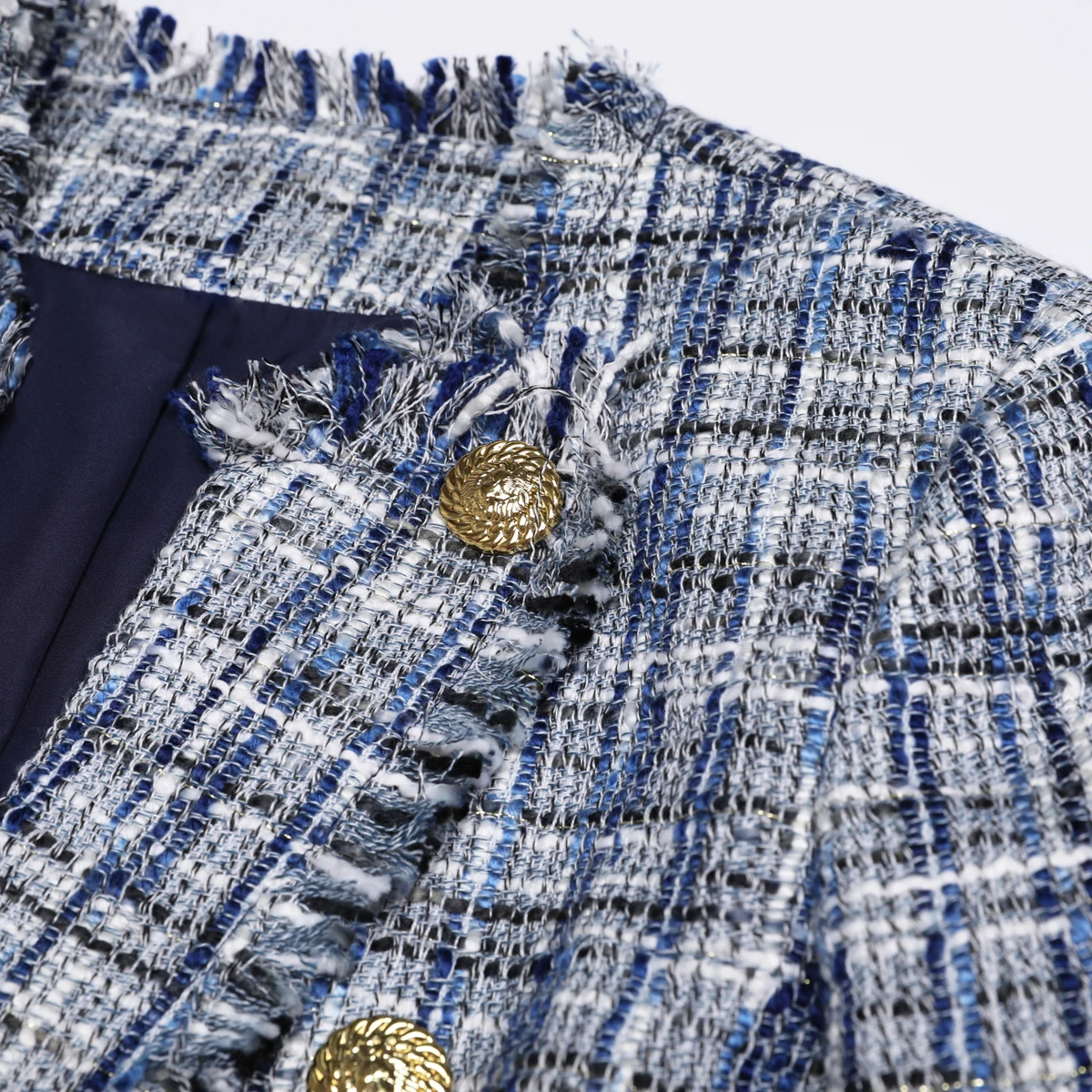 Nanyou الراقية الربيع والخريف نمط جديد مزاجه المألوف ركاب الخشنة تويد شرابة حافة بدلة طويلة الأكمام #3