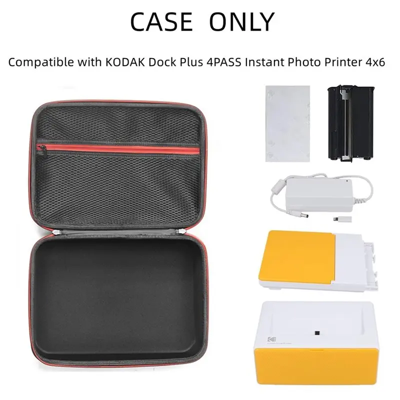 B04B-Hard Case For KODAK Dock Plus 4PASS Instant Photo Printer 4X6 Portable Instant Photo Printer Waterproof Carrying Bag