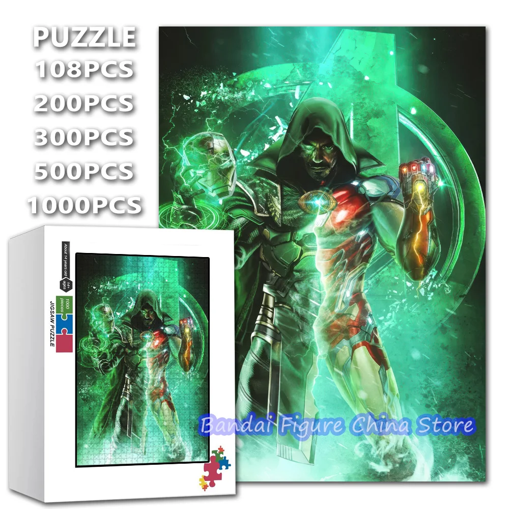 

108/200/300/500/1000 шт. Пазлы с супергероями Диснея Iron-Man Vs Doctor Doom Legacy of Power Print Puzzle Декомпрессионные игрушки