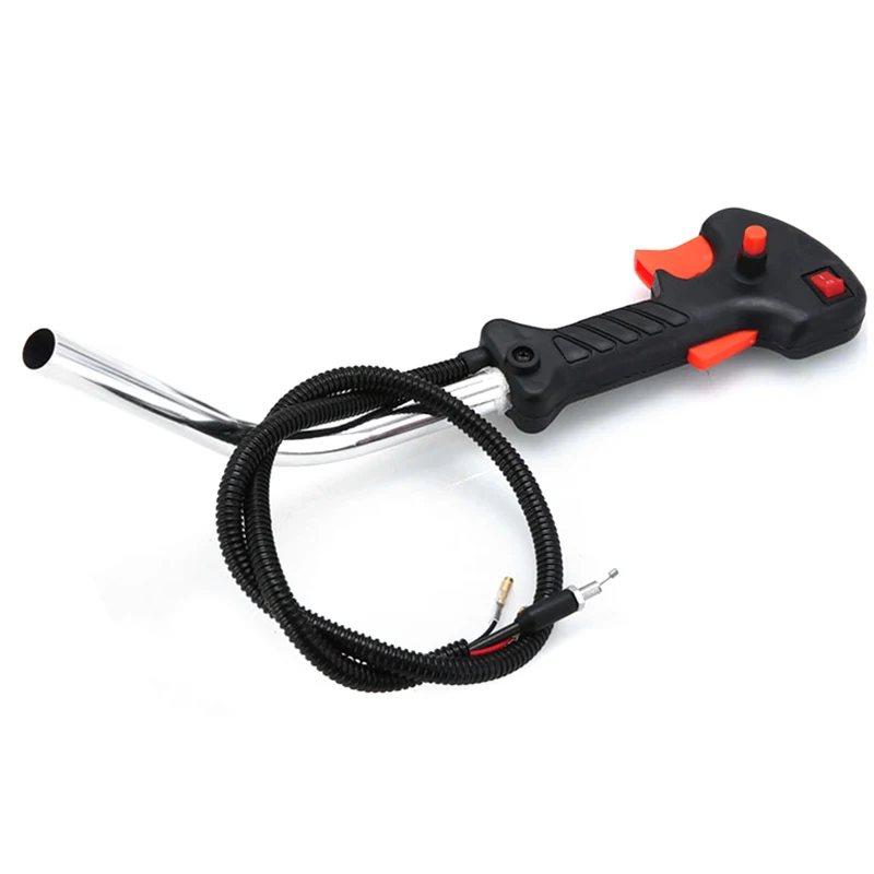 Tube Handle Throttle Trigger Cable Aluminum String Trimmer Parts Handle Switch Metal + plastic