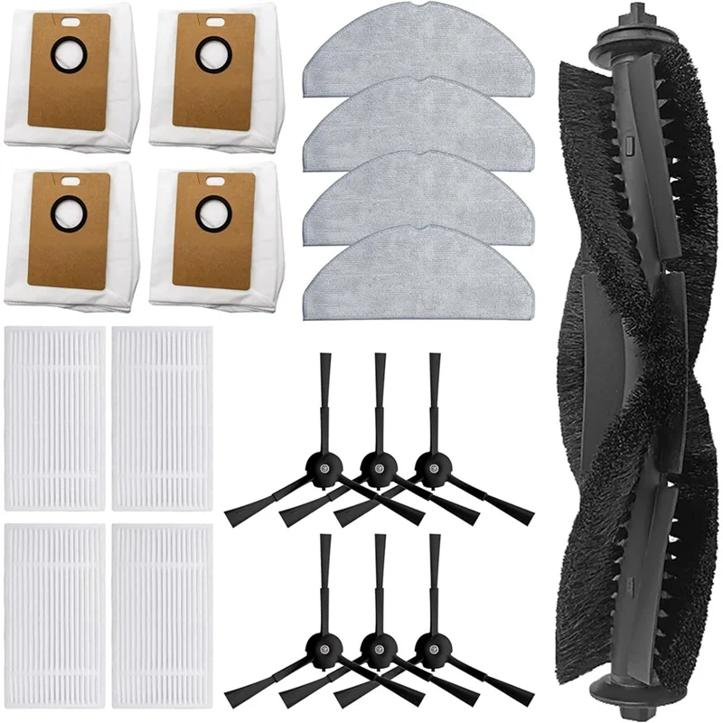 

A26F-19PCS For Tapo RV30 Max /RV30 Max Plus /RV20 Max /RV20 Max Plus Vacuum Parts Main Side Brush Filters Mop Cloth Dust Bags