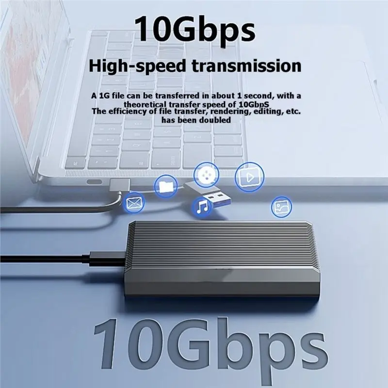 Dual Bay M.2 Nvme SSD Enclosure 10Gbps USB C External Hard Drive Dock