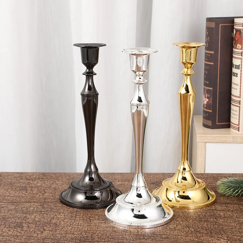 Taper Candle Holder Metal Candle Holder Gold Silver Candlestick for Wedding Formal Event Home Dinning Table Decoration