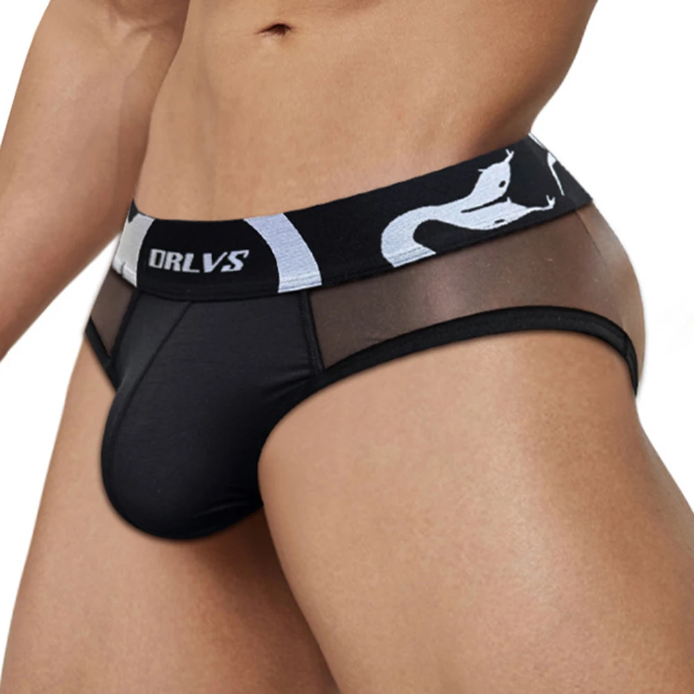 

Low Waist Men Underwear Breathable Mesh Comfortable Thin Briefs Solid Color Underpants with Pouch for Comfortable Fit