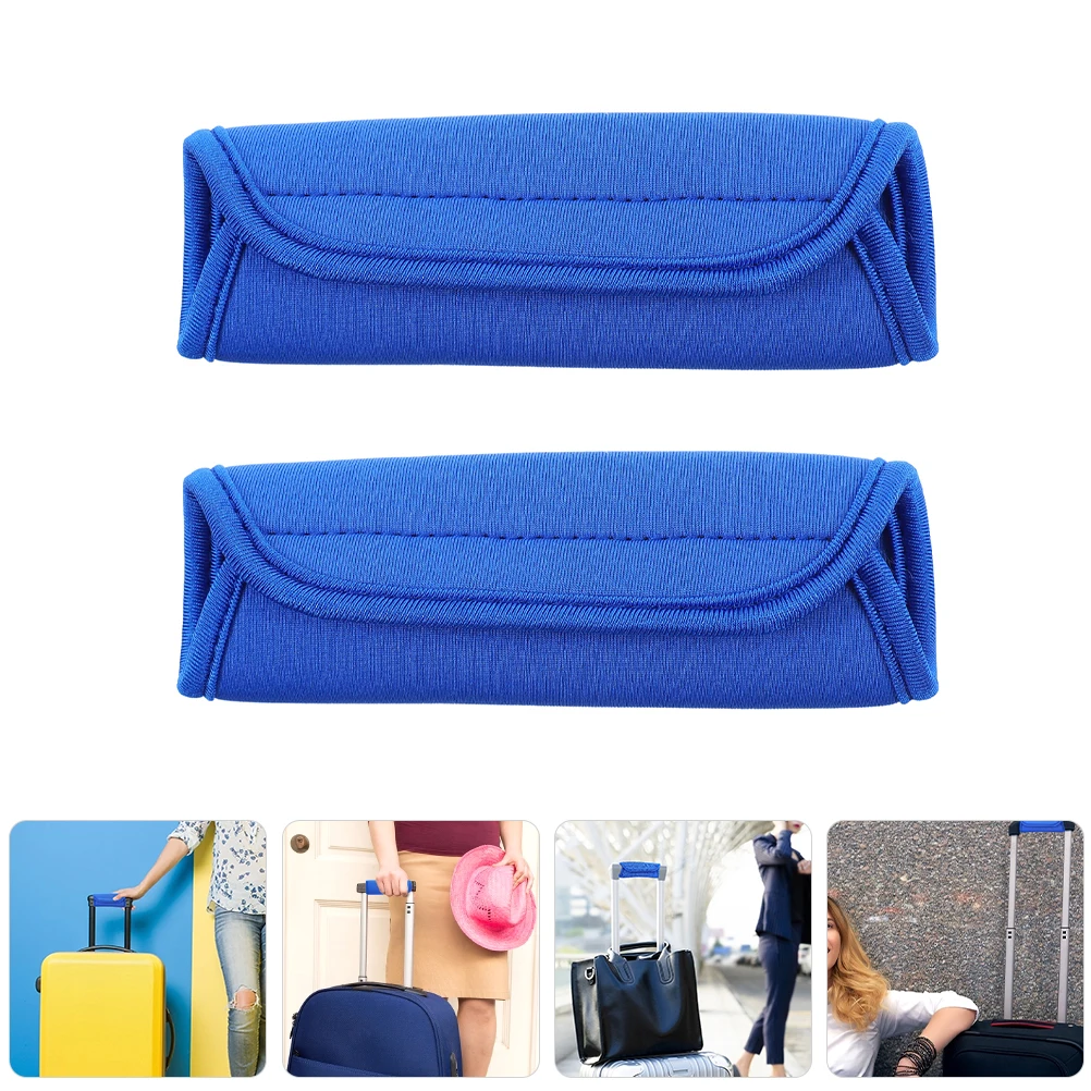 

2 Pcs Child Stroller Handle Protectors Thick Suitcase Grips Blue Luggage Wraps Traveling Case Supplies Neoprene Covers