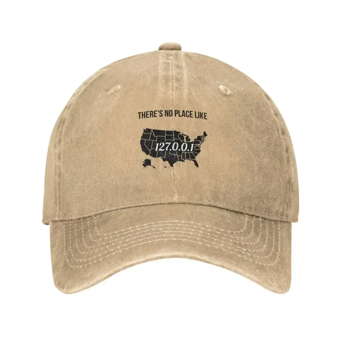 There Is No Place Like 127.0.0.1 Baseball Caps Networking Distressed Denim Washed Hats Cap Activities Adjustable Snapback Hat