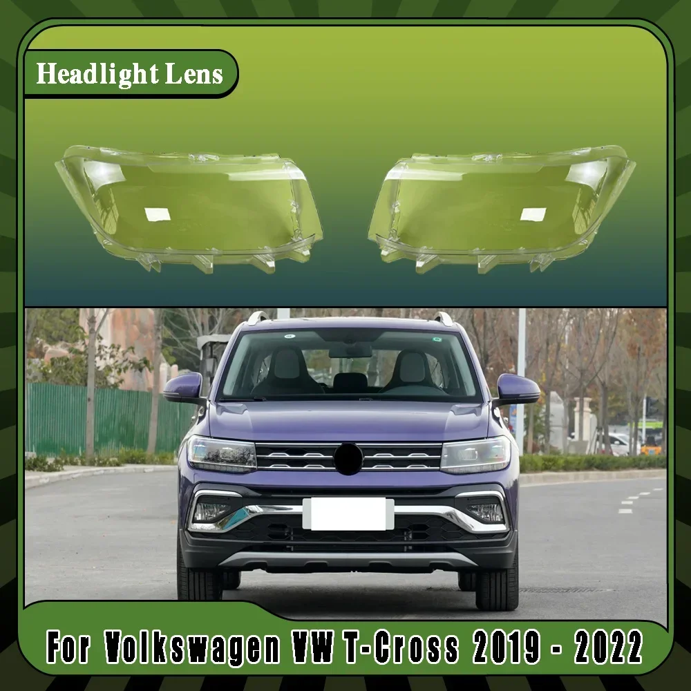 Car Headlight Cover Lens Glass Shell Front Headlamp Lampshade Head Light Lamp Case For Volkswagen VW T-Cross 2019 2020 2021 2022