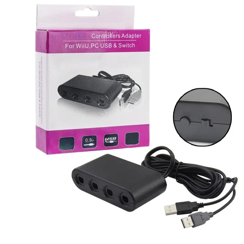 USB Adapter Converter 4 Ports For Wiis U PC Switch Controller Adapter Converter For Game Cubes