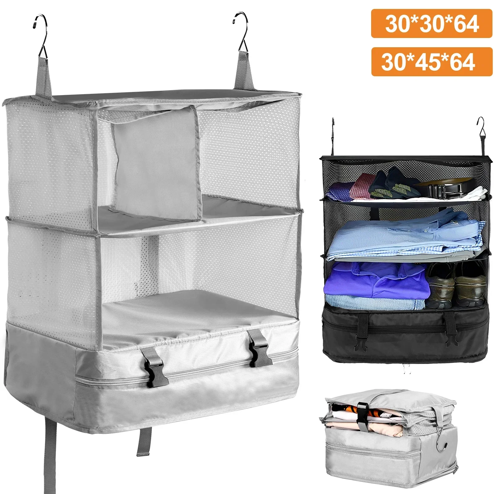 

Travel Hanging Luggage Organizer Portable Clothes Storage Bag Large Capacity Foldable Breathable Wardrobe Garment Organizers Bag