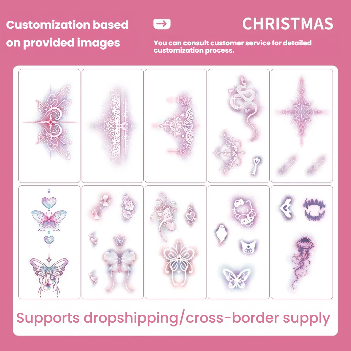 Pink Succubus Totem Tattoo Sticker Set for Women Waterproof Fake Tattoo Sexy Art Temporary Tattoos Abdomen Tatoo Sticker