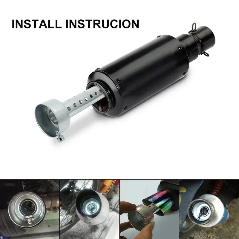 Universal Motorcycle DB Killer Exhaust Insert 35mm 42mm 48mm 60mm Baffle Muffler Stainless Steel Sound Reducer image 4