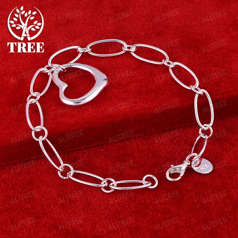 Beautiful 925 Sterling Silver Openwork Heart Bracelet Charm Accessories For Women Engagement Wedding Party Sweet Fine Jewelry