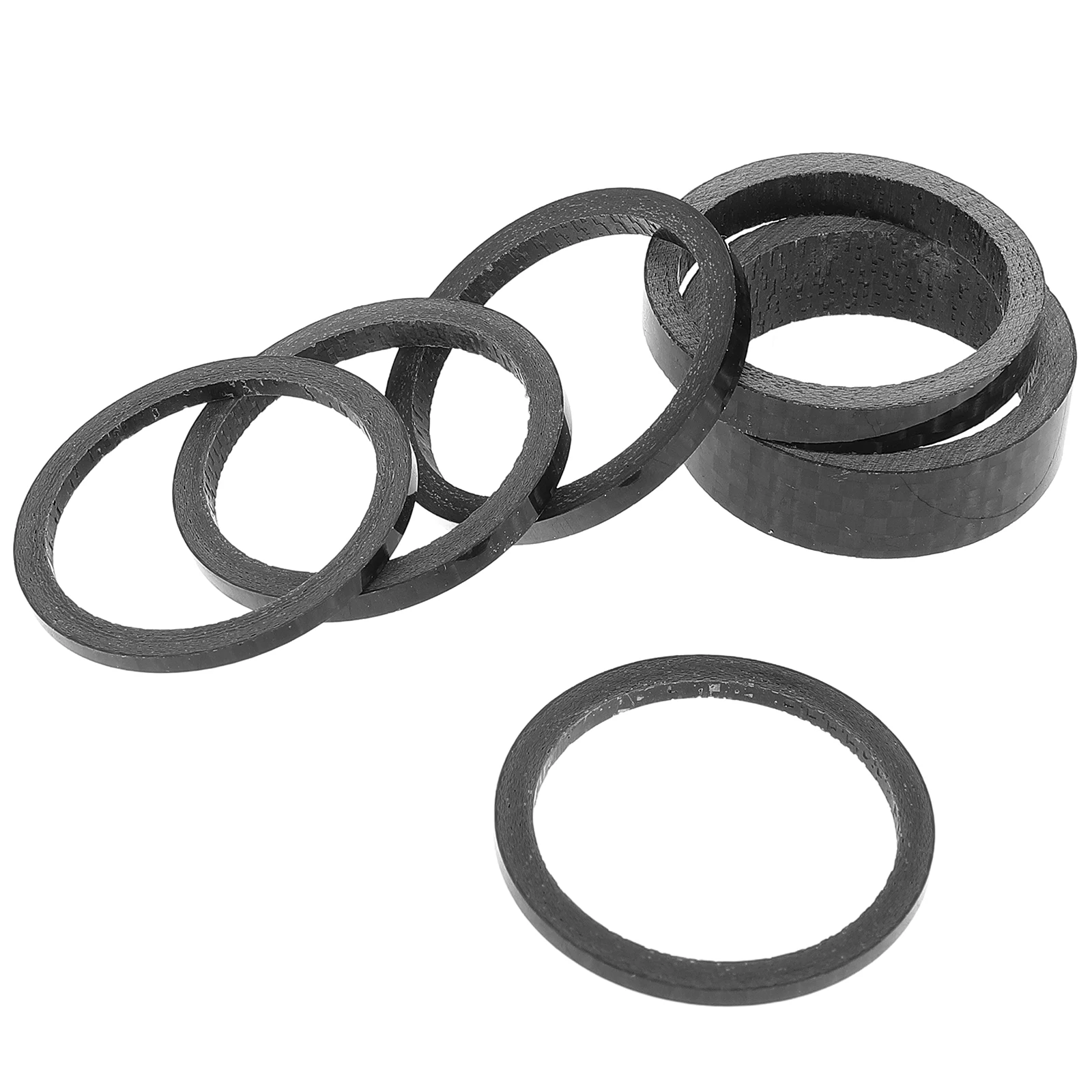 

6pcs Carbon Fiber Washer Bike Headset Spacers Fork Gasket Stem Spacer Road Bike Accessory Sturdy Construction Lightweight