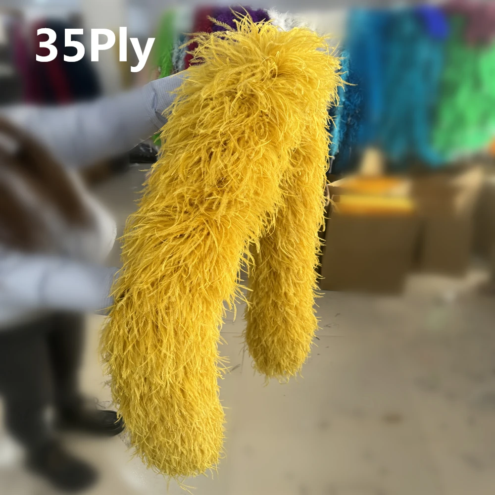 

Super Fluffy 10 20 30 35Ply Boa Natural Ostrich feathers boa Scarf for Party Clothing Sewing Plumas Decoration Trims Multicolors