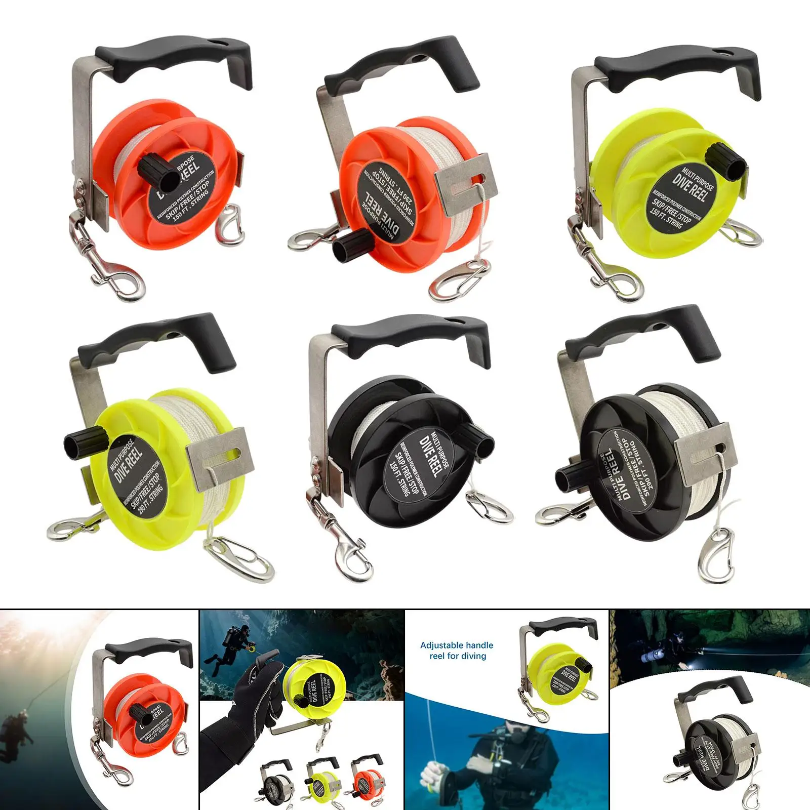 Diving Line Reel Smb Multi Functional Dived Reeld Diving Supplies Scuba Dives Reeling for Cave Underwater Activities Wreck Kayak