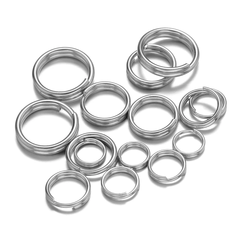 50-100 Stück Edelstahl 5-10mm Offene Biegeringe Doppelschlaufen Goldfarben Splitringe Verbinder für DIY Schmuckherstellung Zubehör – Detail 4