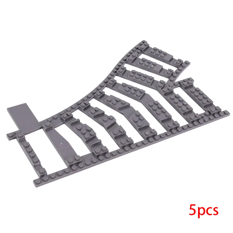 5 stks MOC Creatieve Expert Ideeën Stadstrein Switching Tracks Base Rails Crossing Collectie Bricks Bouwstenen Speelgoed kinderen geschenken