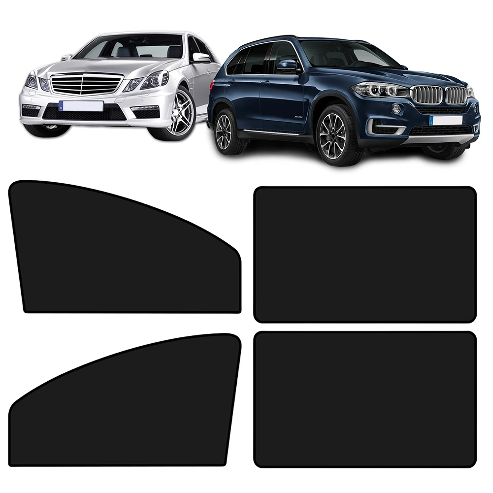 2Pcs Car Sunshade Curtains Summer Protection Magnetic Heat Insulation Cloth Cover Foldable Magnet Car Sun Shade Auto Accessories