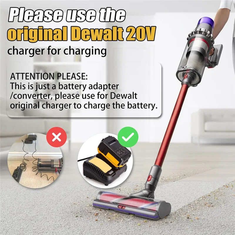 

A18R -DW20V11S Battery Adapter For 20V Li- Battery To For Dyson V11 SV15 Battery Work With V11 Series Vacuum Cleaner
