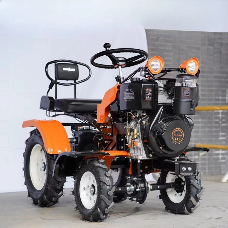 

Sitting tillage four-wheel drive, ride-on, micro-tiller, new household, small arable land