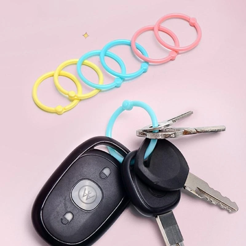 090F Plastic Binder Rings,Flexible Loose Leaf Book Rings,Colorful DIY Keychain Rings