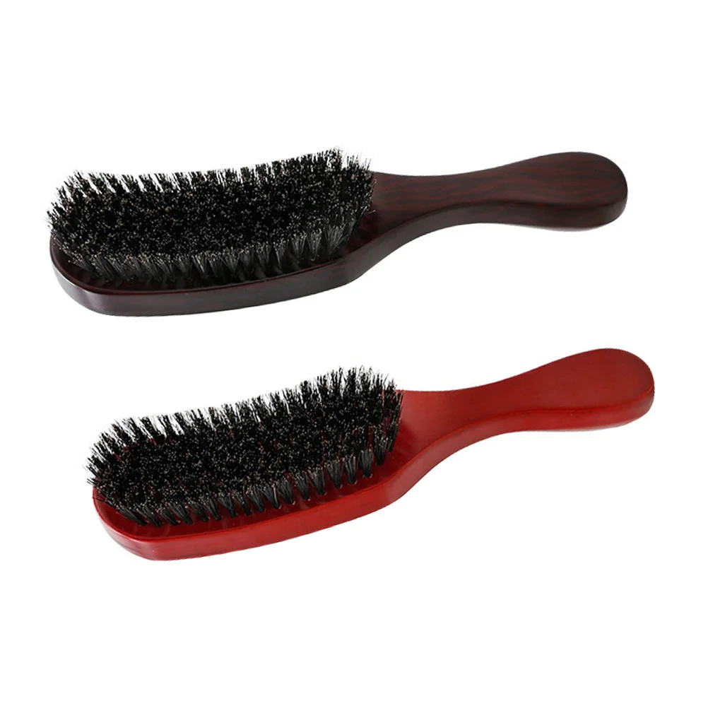 

Pig Bristle Wooden Comb Red Handle Natural Bristles Large Ergonomic Hair Comb for Women Daily Hair Styling Scalp Massage Frizz