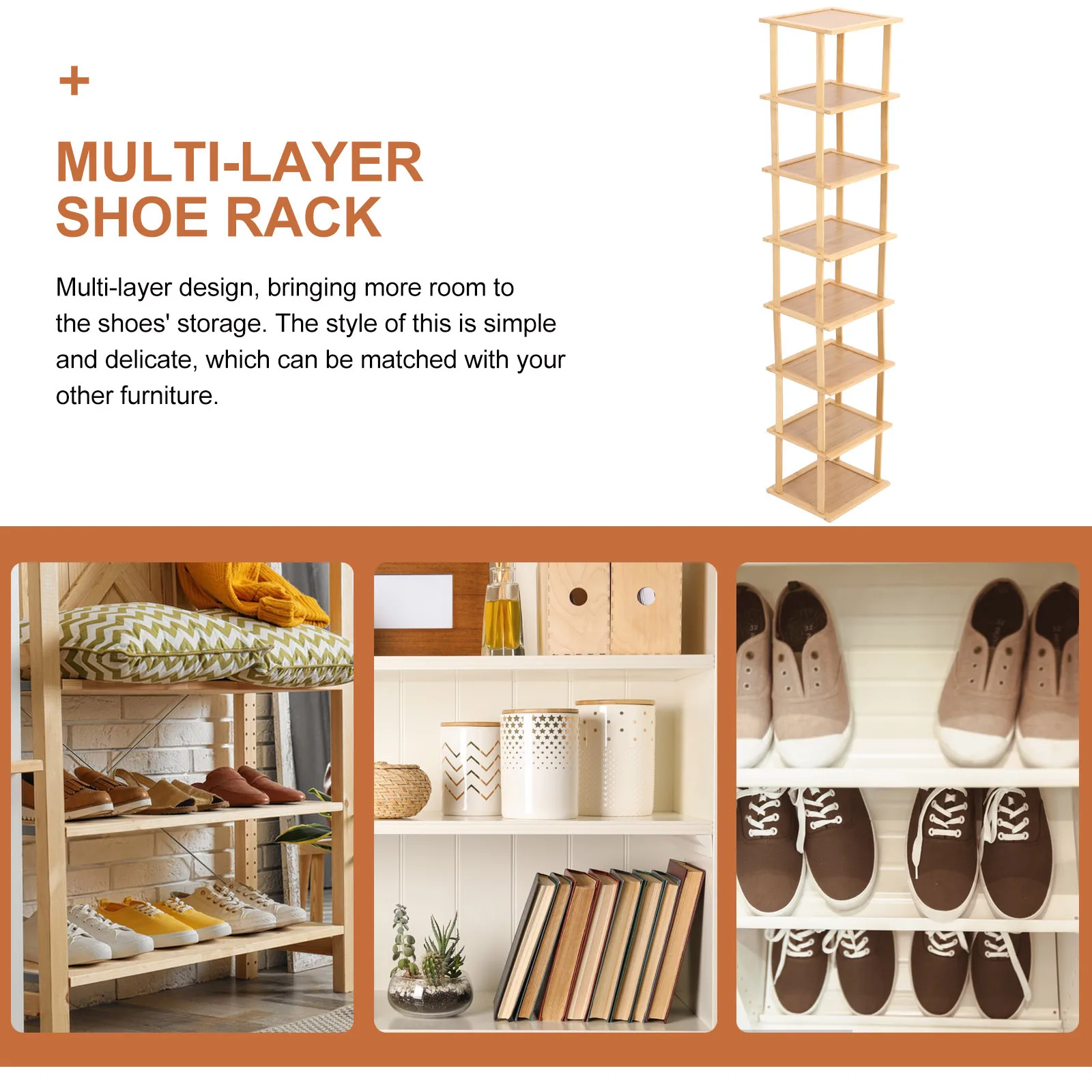 

1 Set 8-Layer Rack For Entryway Small Space Multi-Layer Shoe Storage Holder Organizer Cabinet Compact Home Shoe Rack Dormitory